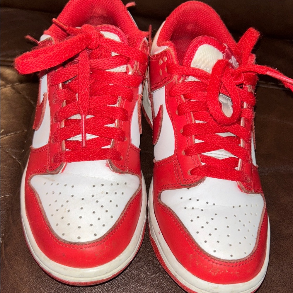 Nike Kids Red and White Sneakers